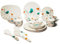 Service de table 40 pièces en mélamine de forme ronde 40 pièces (blanc)