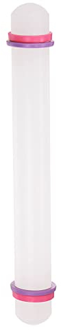 sourcing map Fondant Rolling Pin 9 Inch x 0.98 Inch Adjustable Guide Rings Non-Stick PP Plastic Fondant Roller Dough Roller Kitchen Decorating Tools for Cookie Pastry Pizza Clay
