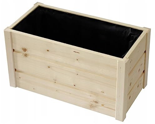 QLS Blumentopf mit Folie Kasten Pflanzkübel Blumenkübel Pflanzentopf 60 x 30 x 35 cm