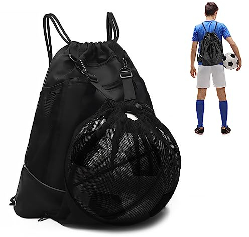 mizikuu Borsa Da Basket, zaino calcio con coulisse Zaino Sportivo con borsa a mesh a palla Impermeabile Borsa Sportiva da Palestra Per Sport All'aria Aperta, Fitness, Escursionismo Sacca Sportiva