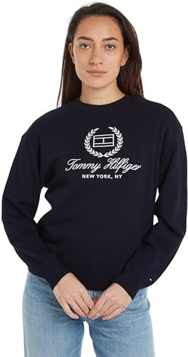 Tommy Hilfiger Femme Sweat Sans Capuche, Bleu (desert Sky), L