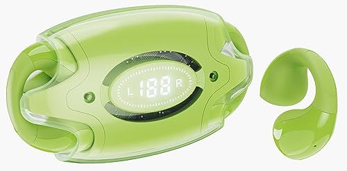 True Wireless Open Ear Headphone,5.3 Bluetooth Sport Earbuds with Earhooks for Long Time Playback with Digital Display, Dual Mic Clear Call Sweat-Proof for Running Workout