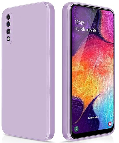GiiYoon Hülle für Samsung Galaxy A50, Lila | Silicone Case, Seidig Weiches Gefühl, Stoßschutz, Kratzfest, Mikrofaser-Innenfutter