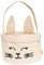 Papierdrachen Osternest mit Hasenohren und Henkel - Canvas mit Mint Hasendruck - Ostertasche - Osterdekoration