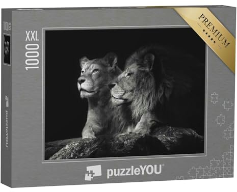 Puzzle 1000 Teile XXL „EIN Löwenpaar“ – aus der Puzzle-Kollektion Löwen, Tiere in Savanne & Wüste