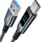 Cavo USB Type-C 1M Con Display LED, Ricarica Rapida QC 3.0 & USB 3.0 5Gbps Per Samsung S22 Xiaomi Huawei Pixel OnePlus Realme Switch