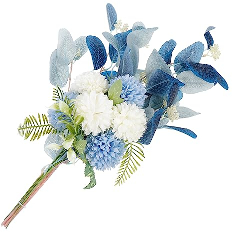TOPBATHY Brautstrauß Mit Eukalyptus Und Chrysanthemen Künstlicher Blumenstrauß Für Hochzeitsdekoration Bukett Für Zuhause Und Fotografie
