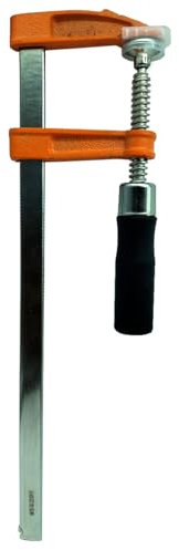 Tradineur - Morsetto 50 x 250 mm, in ferro e plastica, design ergonomico, presa forte e precisa