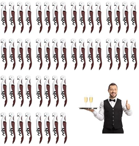 Sommelier Professionale 3 in 1: Cavatappi, Apribottiglie Vino e Lama Corta Capsule - A Leva in Acciaio Inox (12, Vino)