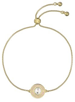 Ted Baker Cherla Crystal Button Adjustable Bracelet For Women (Gold/Light Pink & Crystal)