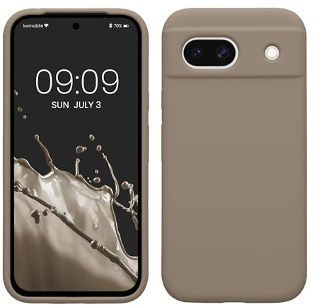 kwmobile Handyhülle für Google Pixel 8a Hülle, für Pixel 8a Case - Hülle Silikon - kabelloses Laden - Taupe