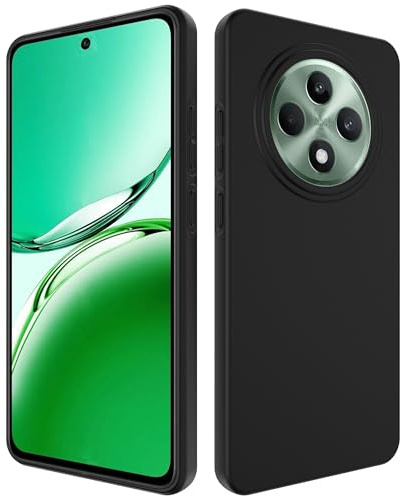 Heioloo Cover per OPPO reno 12 F 5G/OPPO reno 12 FS Custodia Protezione [Anti-Caduta] Silicone Morbido TPU Cover Anti Impronta Phone Case, Anti-Antiurto, Anti-Scratch - Nero
