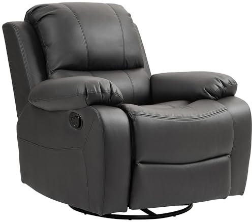 HOMCOM Relaxsessel Fernsehsessel mit Liegefunktion Liegesessel Sessel mit Verstellbarer Rückenlehne, Fußstütze Polstersessel aus Mikroraserstoff für Wohnzimmer Schlafzimmer, Schwarz