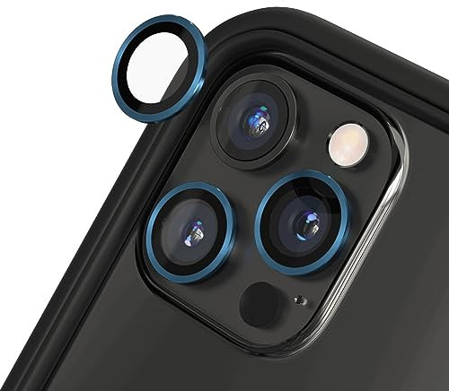 RhinoShield Protection d'objectif en verre trempé 9H compatible avec [iPhone 11 Pro / 11 Pro Max / 12 Pro] | Résistance aux chocs, haute clarté, protection anti-éclats, techn anti-buée - Bleu