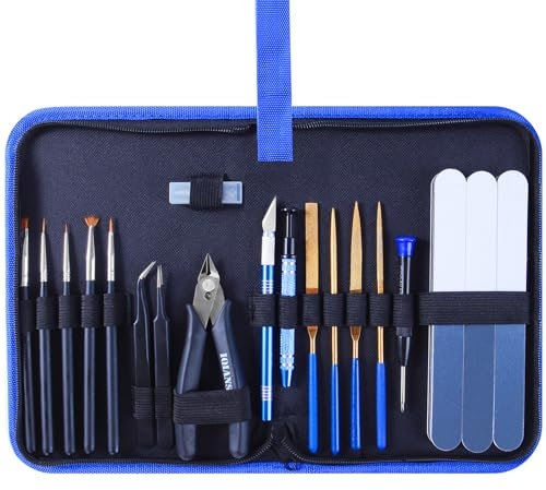 IQIANS 25PCS Gundam Model Tools Kit Hobby Building Tools Set with Storage Bag, Nippers, Paint Brush for Gunpla Car Airplane Model Repairing & Fixing