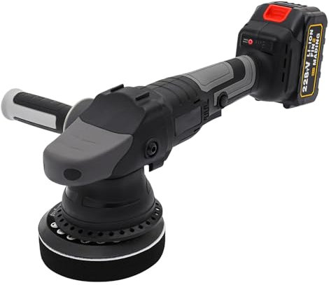 Exzenter Poliermaschine, Auto Poliermaschine mit 3Ah Lithium-Batterien 3 Gänge Einstellbare 2000/4000/6000rpm Nasspolierer Elektrischer Stein-Nass-Polierer Polierset