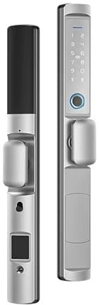 ZYSKABQ Short handle IP66 exterior door rainproof 85mm 92mm mortise tuya wifi ttlock fingerprint Sliding UPVC Digital smart door lock (Color : Black ttlock, Size : 3592 multipoint) Octopus feet