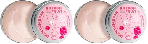 ENERGIE FRUIT| Déodorant crème |Parfum Framboise fraîche | BIO certifié par ECOCERT (Lot de 2)