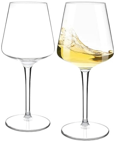 shallyong Weingläser Plastik, 2 Stück Rotweingläser 445 ml, Tritan-Kunststoff Weinglaeser, Bruchsicher Camping Weingläser, für Hochzeit, Geburtstage, Party, Camp