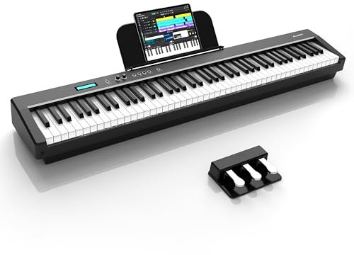 ALLSET Ligins 88 Keys Digital Piano with Hammer Action, Professional Full Keyboard, Electric Piano for Beginner, Dual Stereo, 3 Pedals, USB/MIDI Connectivity (Ligines)