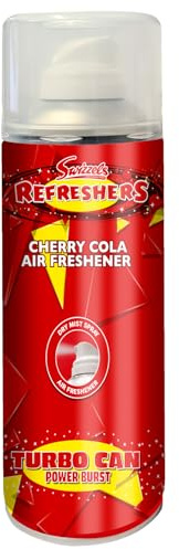 Swizzels - Air Freshener Turbo Can Spray, Cherry Cola Scent - High Volume Blast, Long Lasting, Eliminates Odour - Dry Mist Spray, Zero Residue - For Home, Office, Gyms & Vehicles - 400ml