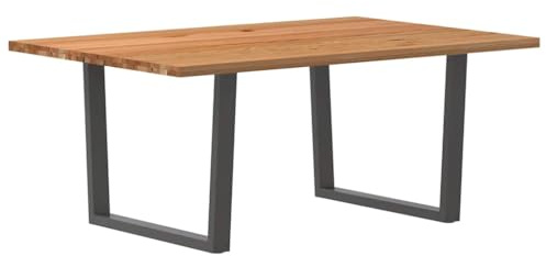 Teenpull Esstisch Baumkante 180x120x74 cm, Massivholz Eiche, Naturkanten Design, Robuster Holztisch für Esszimmer, Küche