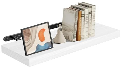 Youghuen ﻿Wandregal, Regale Weiß Wand 40cm, Dekorative Wandmontierte Regale, Regale für die Wand 1er-Set, 40cm Wanddeko für Badezimmer, Küche, Wohnzimmer und Schlafzimmer