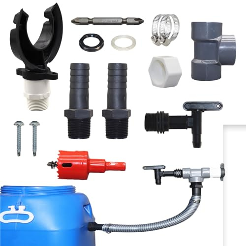 Regenwassersammler, Regensammler für Fallrohr 75-100mm, Regentonnen Verbinder Set mit 50 cm Schlauch, Regensammler Speedy, Regentonnen Anschluss Fallrohr mit Montagezubehör für Dächer bis 80 m²