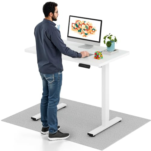 SANODESK Höhenverstellbarer Schreibtisch mit EINTEILIGER Tischplatte | kompakter Standing Desk & Sitz-Steh-Tisch für kleine Räume, ergonomisch & stilvoll 100 x 60 cm, Weiß