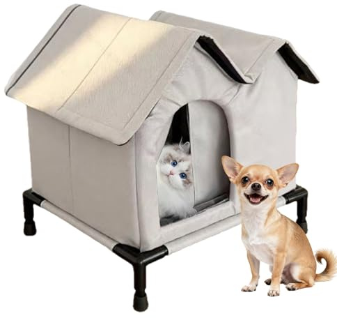 Outdoor-Kattenhaus - 45x35x34cm Thermal Haustiernest, erhöhter wetterfester Schutz, entspannender Gartenrückzugsort | Garten Rasen Hinterhof Gemütliches Kätzchen Unterschlupf Für Katzen