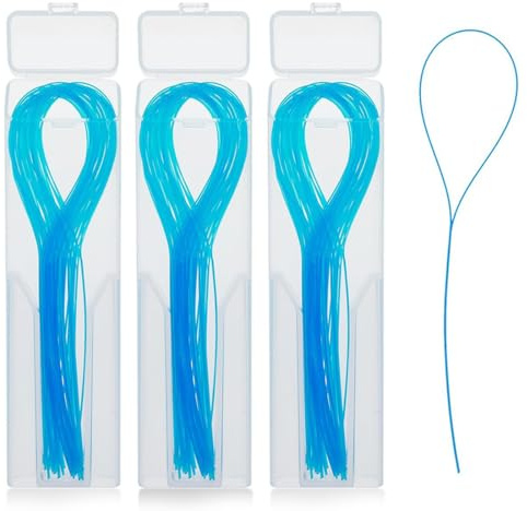 MKEAWWU Filo Interdentale Da 150 Pezzi Per Pulizia Profonda, Per Apparecchi Ortodontici, Ponti E Impianti, Confezione Da 3 Scatole, Colore Blu, Lunghezza 15Cm