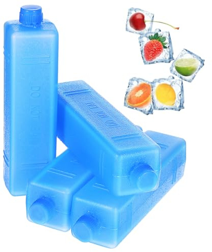 FOMIYES 4PCS Mini Air Cooler Ice Packs, Reusable Freezer Blocks for Air Conditioning Fan, Ice Crystal Boxes for Instant Cooling and Personal Coolers - Blue