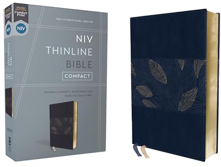 NIV, Thinline Bible, Compact, Leathersoft, Blue Floral, Red Letter, Comfort Print
