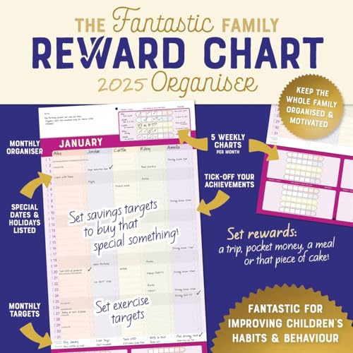 Family Reward Chart Organiser Wall Planner 2025 (PFP)