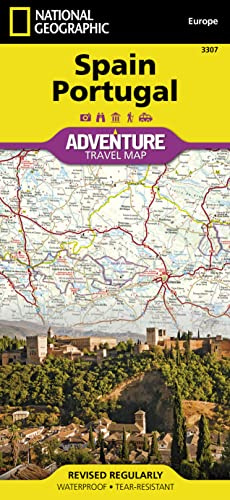 Spain and Portugal Adventure Map by National Geographic – Waterproof Travel Map with Roads, National Parks & Points of Interest – Foldable Outdoor ... Trip Map (National Geographic Adventure Map)