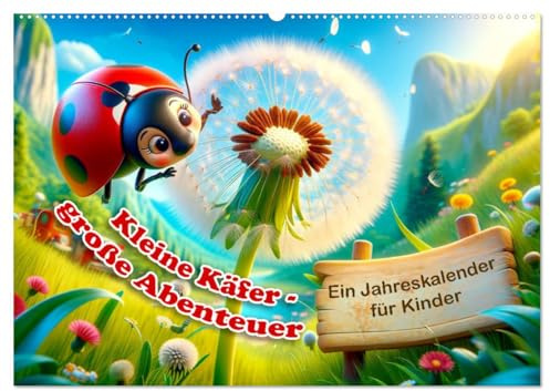 Kleine Käfer, große Abenteuer: Ein Jahreskalender für Kinder (Wandkalender 2026 DIN A2 quer), CALVENDO Monatskalender: Bunte Käfer-Abenteuer fürs ganze Jahr! (CALVENDO Tiere)