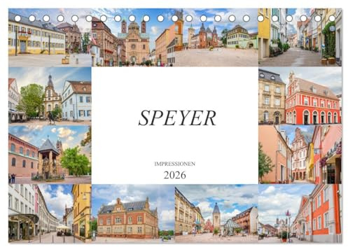 Speyer Impressionen (Tischkalender 2026 DIN A5 quer), CALVENDO Monatskalender: Die Domstadt Speyer festgehalten auf zwölf einmaligen Bildern (CALVENDO Orte)