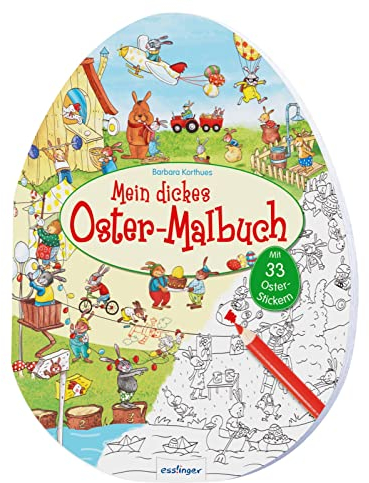 Mein dickes Oster-Malbuch: mit 33 bunten Stickern, das perfekte Ostergeschenk