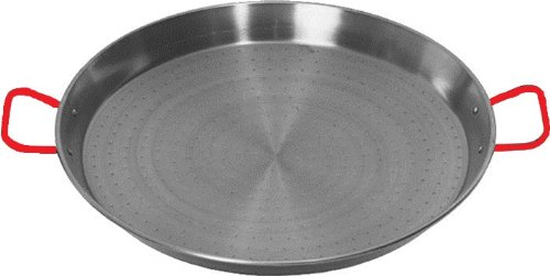 getgastro Paellapfanne Riesenpfanne 90 cm Ø – XXL Eisenpfanne mit lackierten Griffen, ideal für große Mahlzeiten und Paella, hitzebeständig und robust