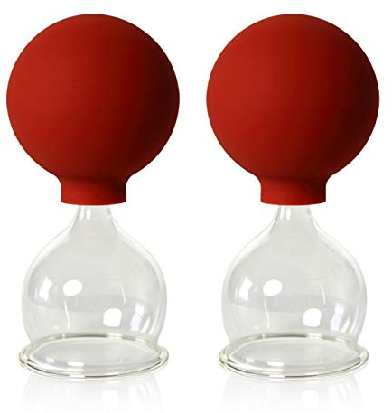 Lauschaer Glas Schröpfgläser mit Ball 2 Stück 45mm zum professionellen, medizinschen, feuerlosen Schröpfen, Schröpfglas, Schröpfgläser