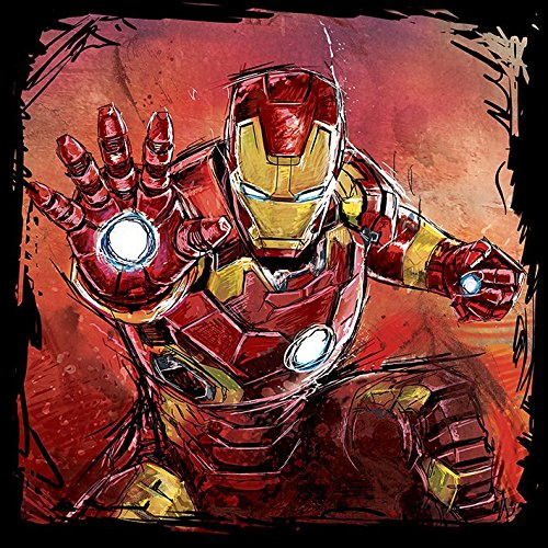 Pyramid International Iron Man Art Leinwanddruck, 40 x 40 cm, Polyester, Mehrfarbig