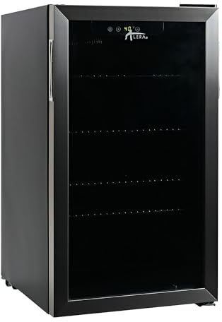 Alera 3.4 Cu. Ft. Beverage Cooler, Stainless Steel/black