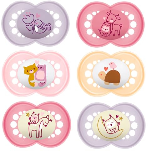 Istruzioni in Lingua Straniera MAM Day & Night Ciuccio in silicone 6 16 mesi, set da 6 pezzi My lovely Girl , con 3 scatole sterilizzate