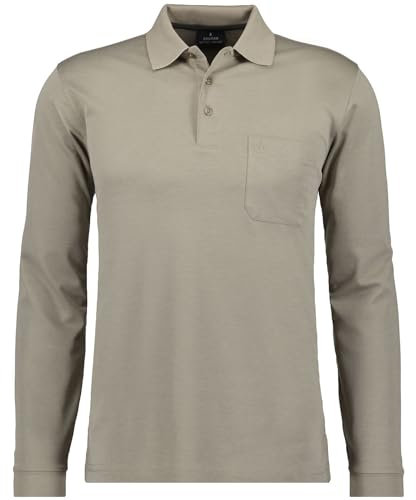 Ragman Herren Softknit-Polo Langarm XL Beige