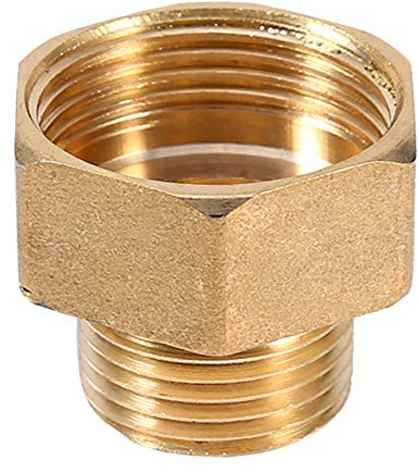 Brass Tap Connector 1/2PT Male and 3/4PT Female Thread Garden Water Pipe Hex Bushing Reducer Adapter