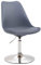 CLP Esszimmerstuhl Maverick Kunststoff I höhenverstellbarer Lehnstuhl I Drehstuhl mit Trompetenfuß I Sitzhöhe von ca. 43-48 cm, Farbe:grau, Gestell Farbe:Chrom