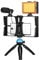 PULUZ Smartphone Video Rig Kit, Vlogging Kit with Video Light + Microphone + Cold Shoe Tripod Head + Mini Tripod for iphone Samsung and Most Phones within 7-inch Screen (Blue)