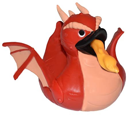 Wild Republic Rubber Duck, Patos de Goma, Dragon Rojo Vv, Regalos Para Bebé, Juguetes Para la Bañera, Regalo Perfecto Para Niños y Adultos, 10 Cm