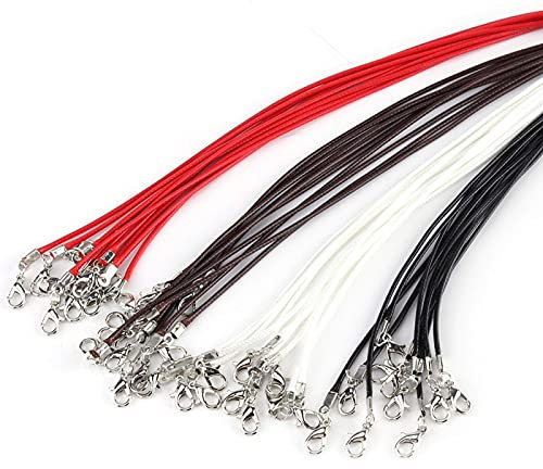 10pcs Cordes de Cire à la Main Bijoux Accessoires Réglable Collier en Cuir Cordon Tressé pour DIY Fabrication de Bijoux Couleur Mix(Blanc)