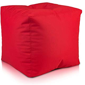 Ecopuf Cube - Sitzhocker Hocker Polyestergewebe Outdoor 100% Wasserdicht für außen und innen Sitzbox Würfel Pouf Ottomane Fußbank Zwei Größen erhältlich 50x50 cm - Faber Rosa M4